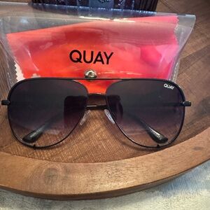 Quay Black Aviator Sunglasses